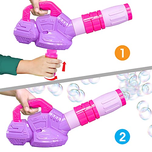 Artcreativity Bubble Leaf Blower, Bubble Machine Outside Outdoor Toys For Toddlers 1-3, Summer Toys For Girls, For Kids, Preschool, First Birthday Gifts For Girls & Boys, Pink & Purple #TOP4