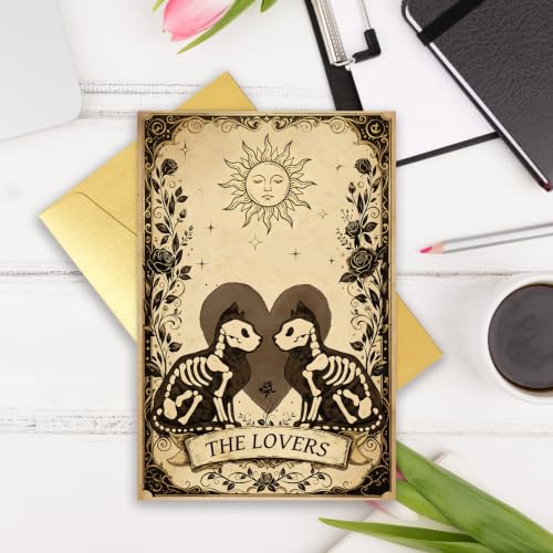 GVMGVM Romantic Tarot Cat Halloween Card for Him Her - image 2