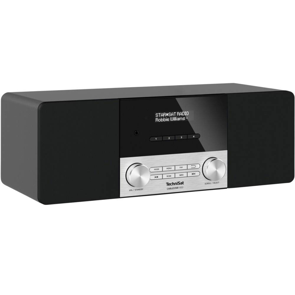 TechniSat CABLESTAR 400 Stéréo Pour Programmes Numériques Non Cryptés Via Câble (DVB-C, AUXin, IEC in, Prise Casque, Horloge, Réveil, Haut-parleurs 20 W) Noir