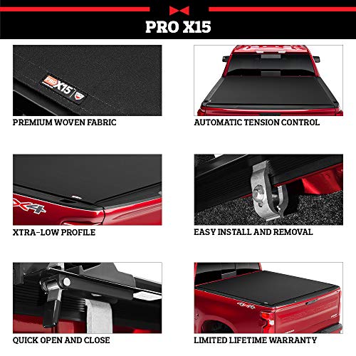 Truxedo Pro X15 Soft Roll Up Truck Bed Tonneau Cover | 1498301 | Fits 2015 - 2023 Ford F-150 6' 7" Bed (78.9") , Black #TOP3