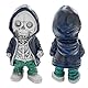 MEMOFYND 1 Stück Coole Totenkopf-Statue, mit 1 Stück Totenkopf-Dekorornamente, Alien-Hoodie-Schädel-Geister-Festival-Party-Tisch-Gartendekoration.