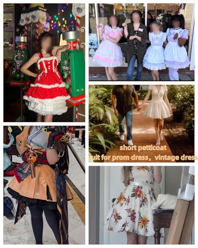 Image of Women Girls Crinoline Petticoat 2 Adjustable Hoop Skirt lace Slips Short Lolita Underskirt for Cosplay Dress