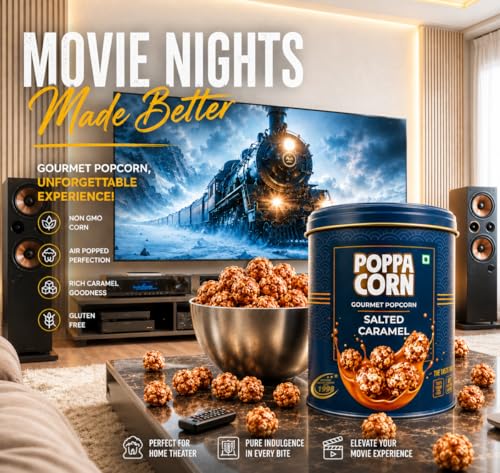 Image of POPPACORN Salted Caramel Gourmet Popcorn, 130g Tin Pack