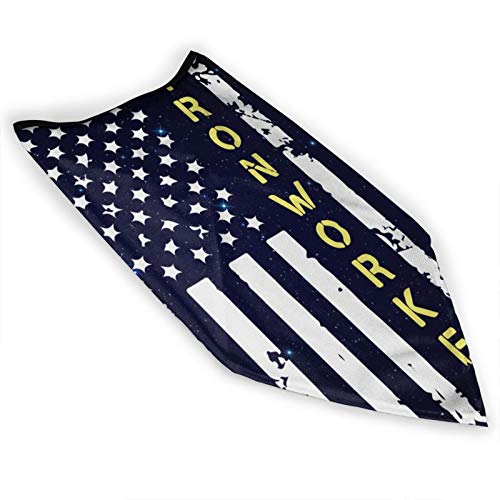 Ironworker American flag Men Women Neck Gaiters Bandana Adult Wrist Strap for Outdoor Sports