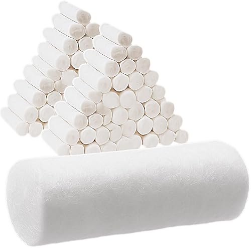 Vakly Rollos de algodón dental #2 medianos de 1.5 pulgadas (100 unidades) – Rollos de algodón 100% absorbente no estéril para uso dental, gasa bucal
