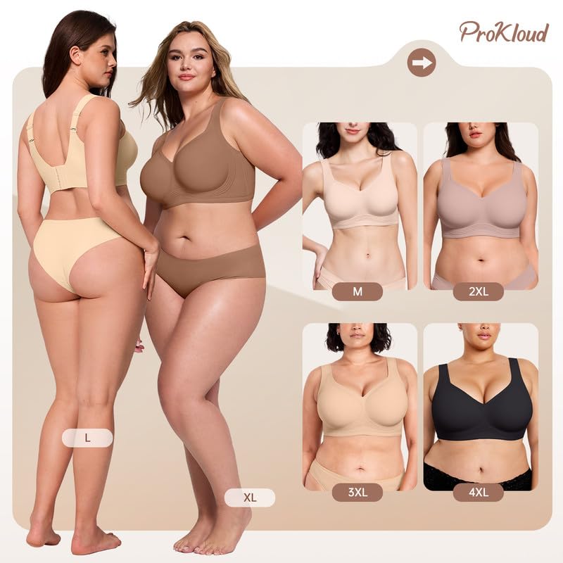 Image of ProKloud Jelly Bras for Plus Size Women Wireless Full Coverage No Underwire