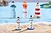 JiuGongmoup 5 Pack Mini Resin Lighthouse Models – Nautical Desktop Ornaments, Coastal Style Table Decorations, Aquarium & Fish Tank Decor, Small Lighthouse Figurines for Home & Office Display