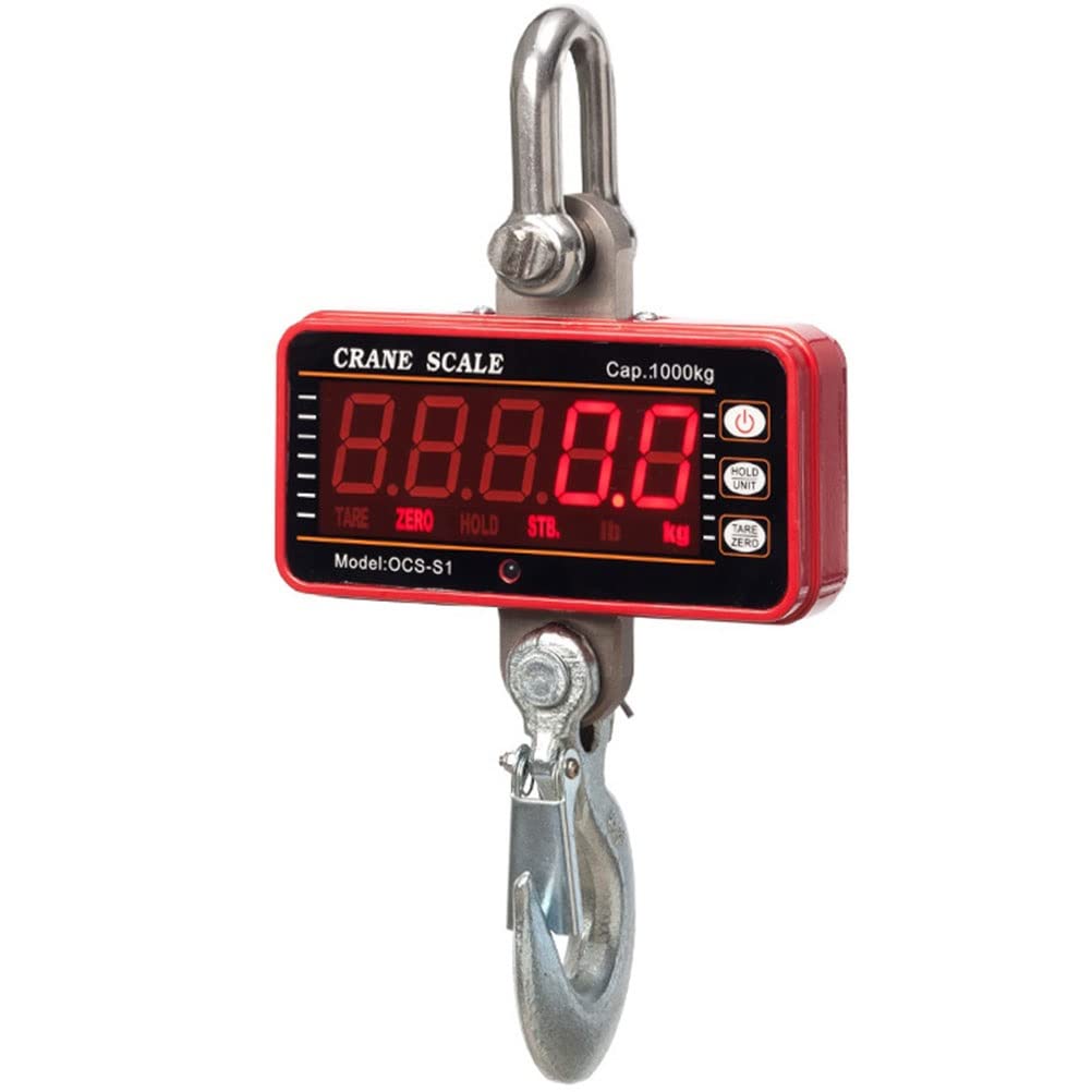 LKLNKVL Hanging scale, Luggage Scales For Suitcases Heavy Duty Industrial Electronic Hanging Scale With Hook(Red)