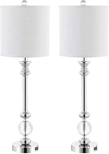 Miniatura 10 de SAFAVIEH Lighting Collection Erica - Candelabro moderno de cristal de 31 pulgadas, para dormitorio, sala de estar, oficina, escritorio, mesita
