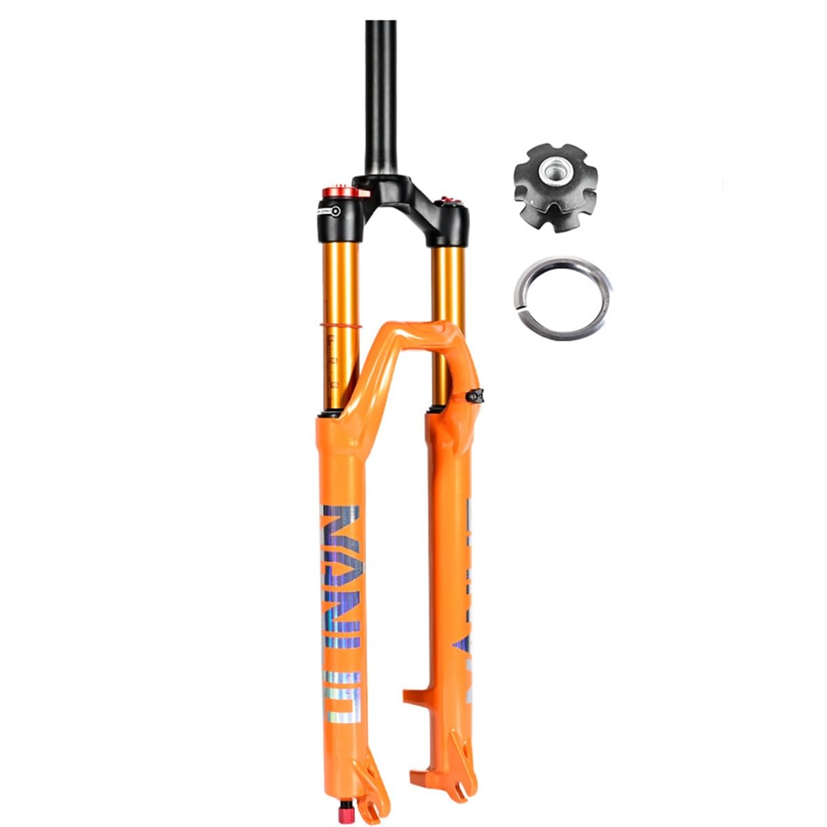 Horquilla de suspensión para Bicicleta de montaña de 26, 27,5 y 29 Pulgadas con Ajuste de amortiguación, Horquilla Delantera para Bicicleta XC Am MTB, Tubo Recto de 1-1/8, recorri