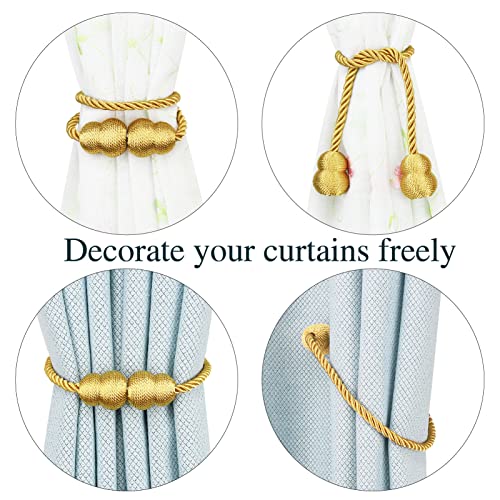 Hangtty Magnetic Curtain Tiebacks 2 Pack Rope Decorative Curtain Tie Backs Elegant Curtain Holders For Drapes Outdoor Window Treatment Holdbacks thumb #3