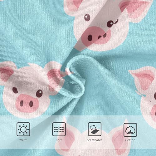 Wusikd Pink Pig Heads Girls' Underwear Cotton Blue Girls Briefs Soft Toddler Underwear 2T3