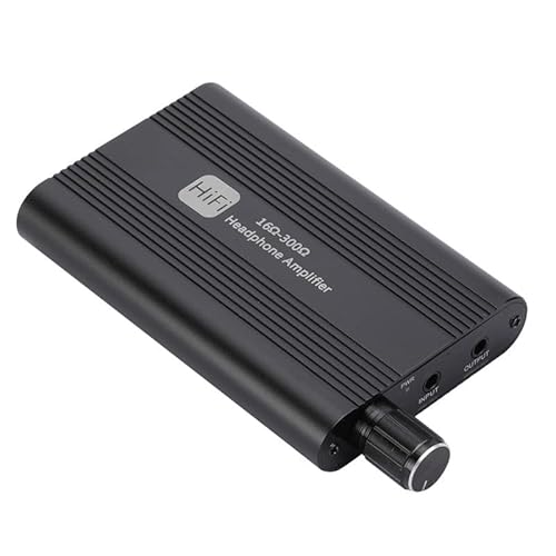 Jectse Headphone Amplifier, HiFi Earphone Amp with 2 Stage Gain 3.5mm AUX Input Output 16 to 300 Ohm Volume Control Audio Booster for Recording Studio