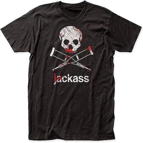 Jackass Warning Fitted Jersey Men's Fashion Tee T-Shirt T-Shirts à Manches Courtes(Small)