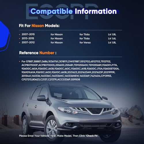 Image of ECCPP AC Compressor Fit for Nissan Tiida 1.8L 2007-2015 Fit for Nissan Versa 1.8L 2007-2012 AC Compressor with Clutch
