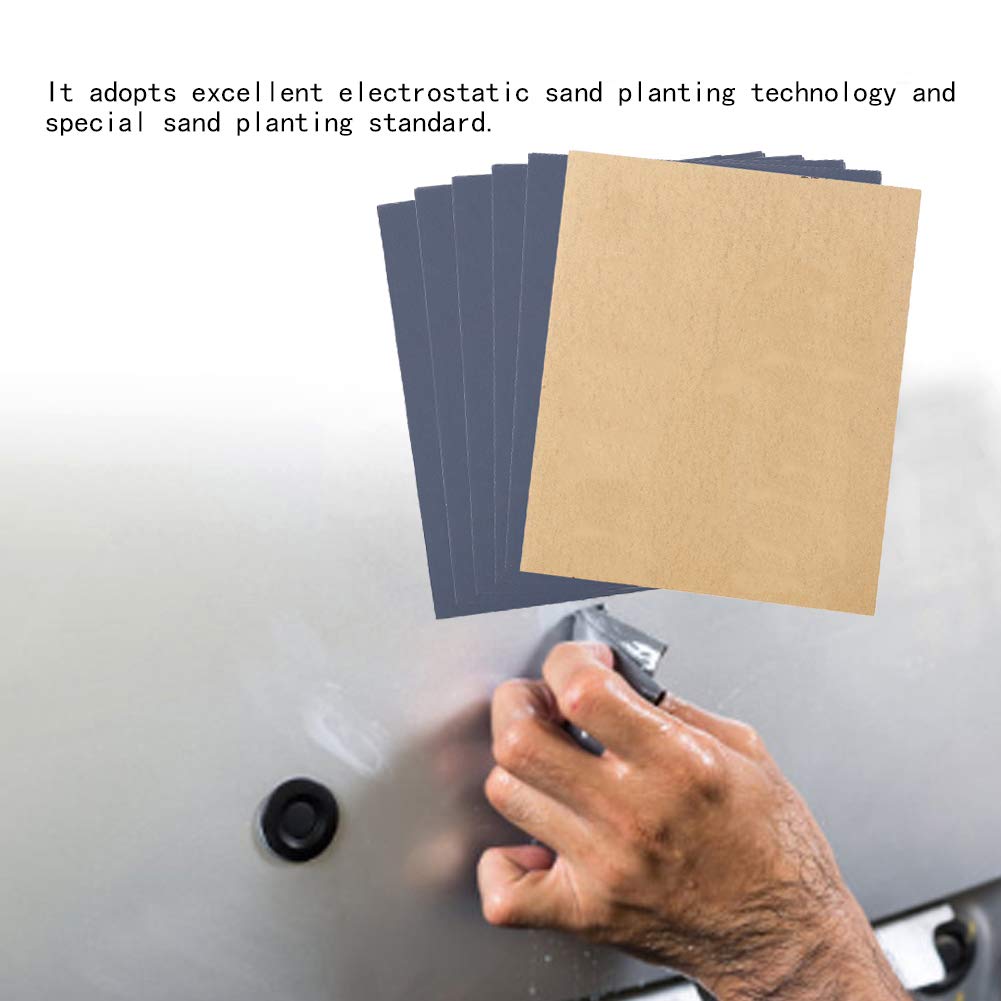 100 pezzi di carta vetrata professionale marrone resistente, grana P1500, per legno, metallo, carrozzeria, carteggiatura a secco, al carburo di silicio, resistente al calor