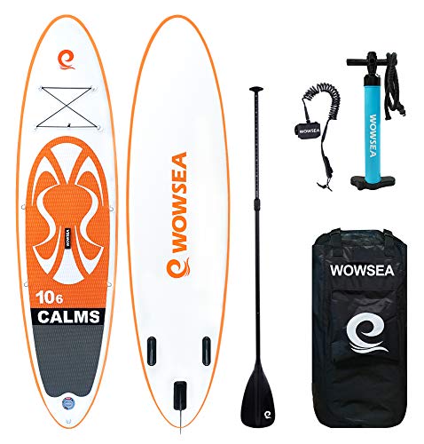 WOWSEA Tabla Hinchable Paddle Surf, 2019 Paddle Board Hinchable con tamaño 320 * 81 * 15cm, Carga hasta 135kg - Naranja