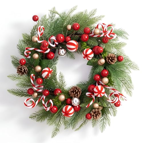 DN DECONATION Weihnachtskranz 60 cm Ø – Klassischer Türkranz mit...