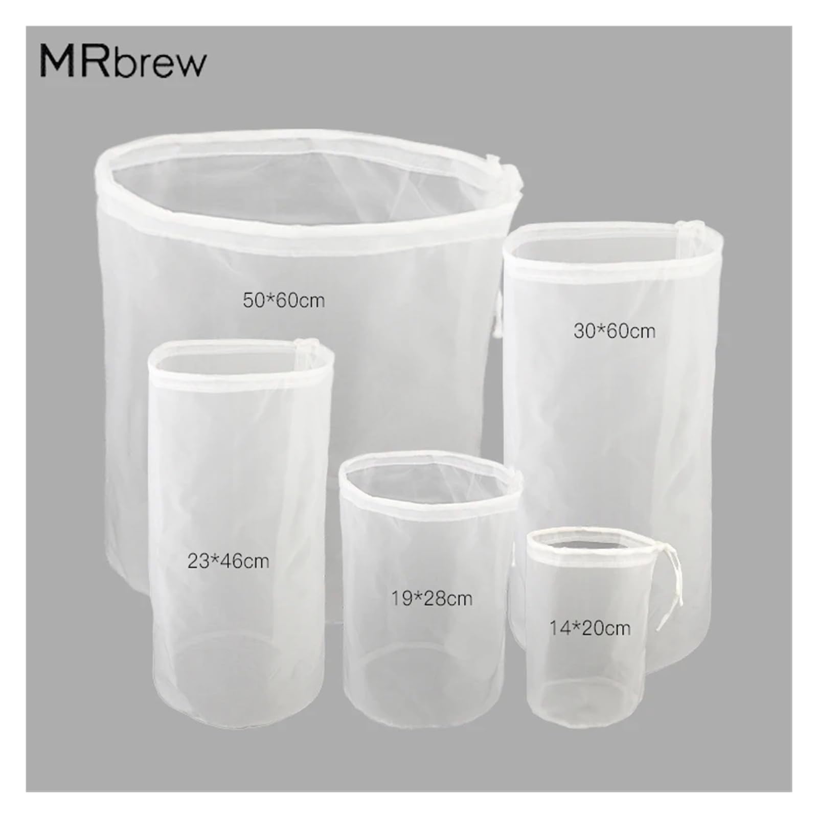 Home brewing Sacchetto filtrante for birra da 120 maglie con coulisse, cilindro filtrante for birra, vino, birra fatta in casa, riutilizzabile, filtro a maglie fini in nylon Accessori per il vino(23x4
