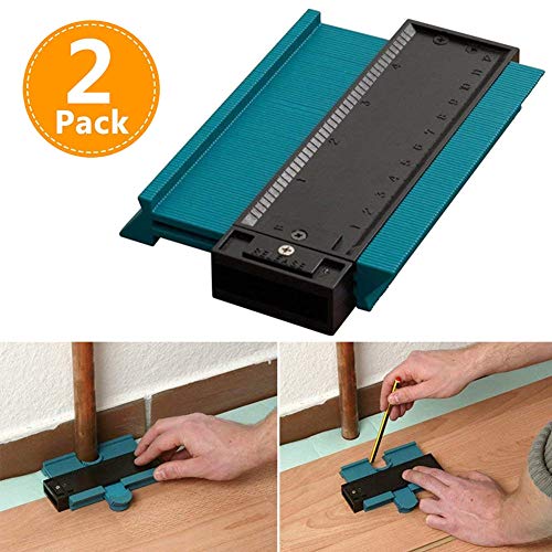 Duplicador de medidor de contorno, forma de plástico verde portátil de 5 pulgadas y herramienta de medición de perfil de corte fácil