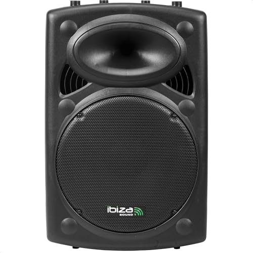 Ibiza - SLK15A-TWS- Enceinte Active Plug & Play de 15”/38cm, 800W avec amplificateur intégré - Bluetooth, USB, SD et AUX - Fonction TWS - Noir