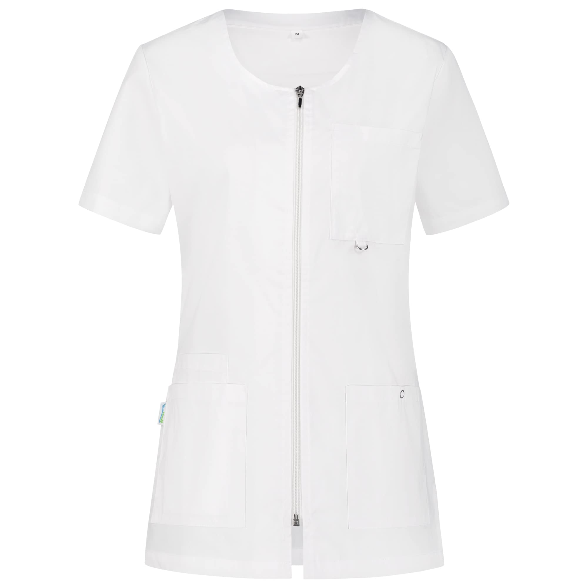 B-well Stella Uniforme Empleada Hogar Casaca con Cremallera Enfermeras Uniforme Mujer Casaca Mujer Uniforme Manga Corta con Cremallera
