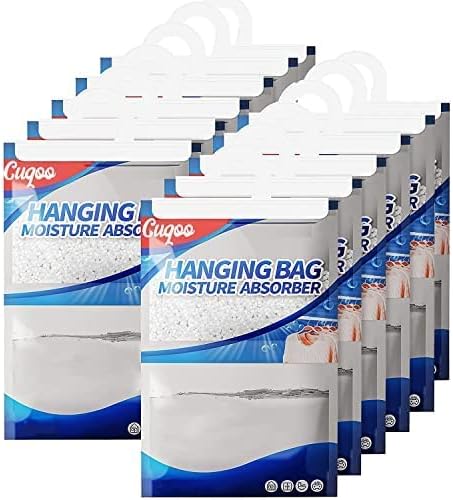 CUQOO Super Absorbent Fragranced Wardrobe Dehumidifier Hanging Bags Pack of 6  Moisture Absorber to Stop Damp, Mould, Mildew & Condensation | Premium Damp Absorber Ideal for Wardrobe, Home, Caravan