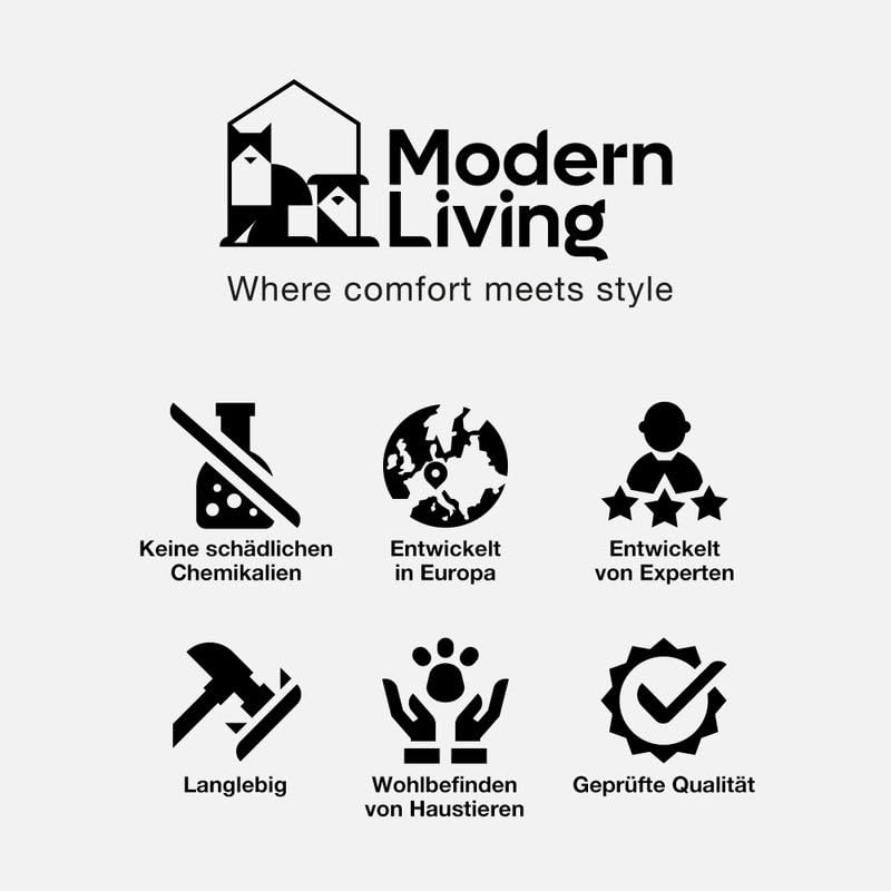 Modern Living Kratzbrett & Katzengym Hollywood | 2-in-1 Möbelstück für Katzen | zum Krallenwetzen | inkl. Katzenminze | Höhe: 55cm