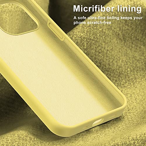 Image of Elzzi Microfiber Candy Case Compatible for iPhone 14 PRO MAX, Shockproof Slim Back Cover Liquid Silicone Case (Yellow)