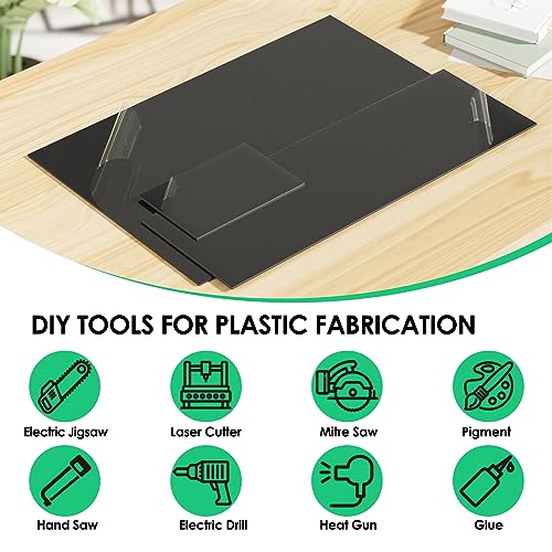 Image of Black ABS Plastic Sheet 1 /8 inch Thick (3mm) - 36 inch x 12 inch, Long Rigid Thermoplastic Board for Signs, Crafts, DIY Projects, Dual-Surface - Textured & Smooth (Pack of 1) | Long Rigid Thermoplastic Board for Signs, Crafts, DIY Projects, Dual-Surface - Textured & Smooth