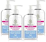 Hand sanitizer Gel 70% Alcohol by Teliaoils (Pack of 4)