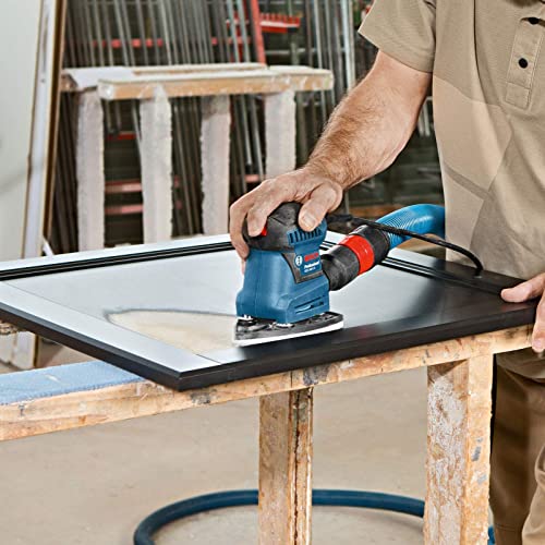 Bosch Professional Orbital Sander GSS 160 Multi (240V, Hole punch, Screwdriver, Dust box incl. Microfilter, 3 x sanding sheet C470, Delta base plate, 2x Base plate, L-BOXX 136) - Image 4