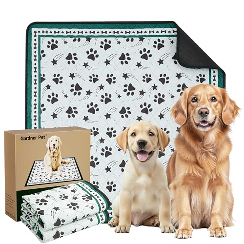 Gardner Pet Tappetino Lavabile per Cani 92x92CM, 2 Pezzi Traversine Lavabili per Cani，Super Assorbente, Lavabile in Lavatrice, Traversina per Cani, Gatti, Conigli, Anatre, Cuccioli e Altri Animali