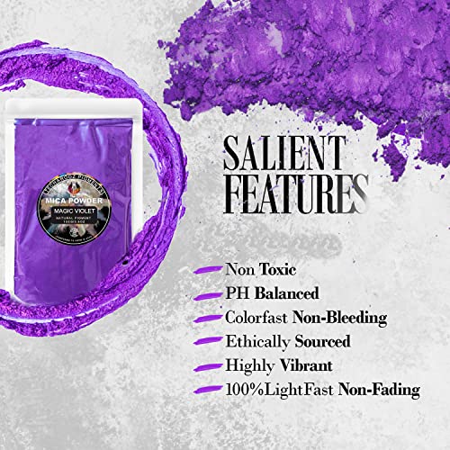 Magic Voilet Mica Powder For Epoxy Resin 100G / 3.5Oz. Sealed Bag - Techarooz 2 Tone Resin Dye Color Pigment Powder For Lip Gloss, Nails, Colorant For Slime Bath Bombs Soap Making & Polymer Clay #TOP1