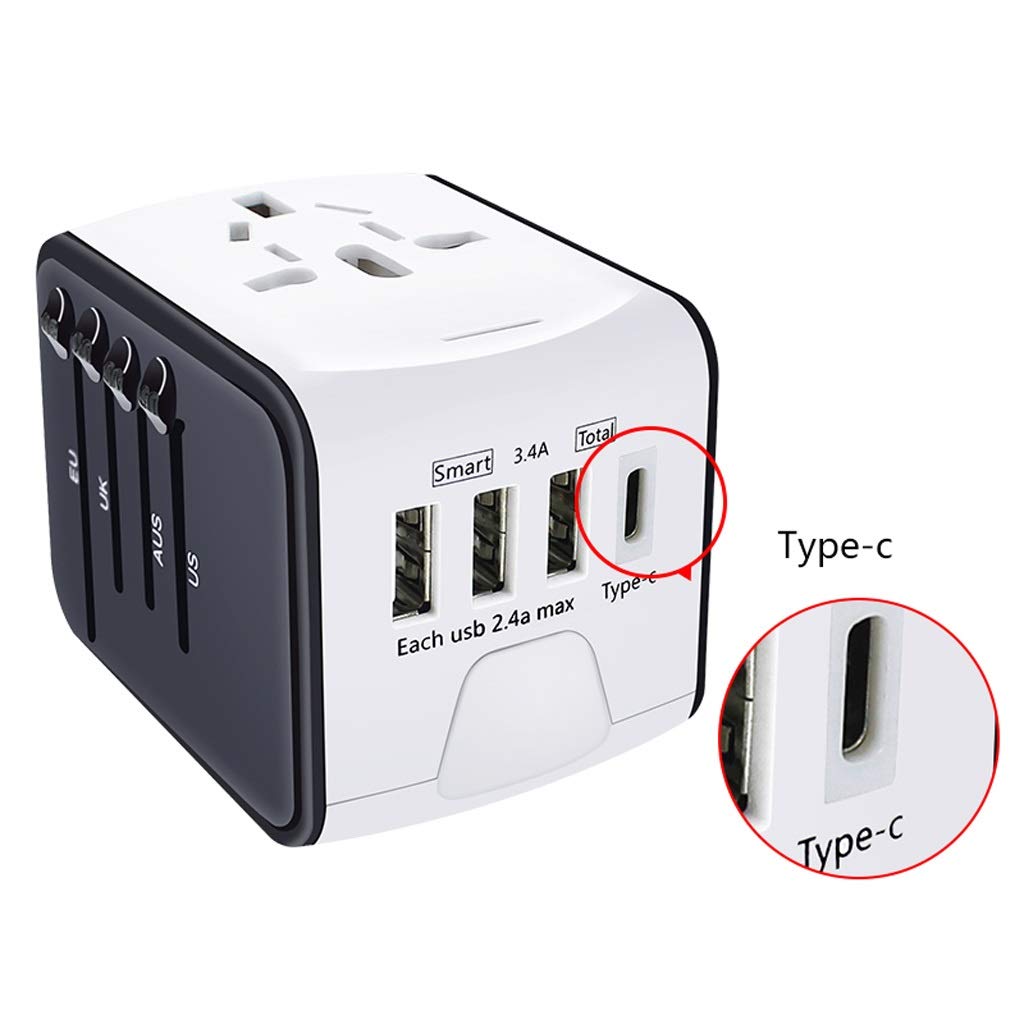 Gniazdo międzynarodowe przetwornice All-in-One International Power Adapter z 4 Usb Karista adaptera zasilania adaptera europejskiego, uniwersalny adapter podróży adapter wtyczki zasilania