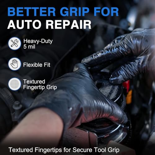 Image of Schneider Black Nitrile Gloves, Gloves Disposable Latex Free, Powder Free