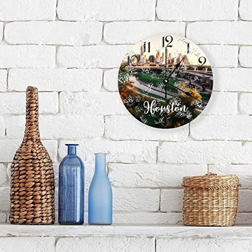 Horloge murale ronde en bois rétro 38 cm pendule silencieuse sans tic-tac - 3