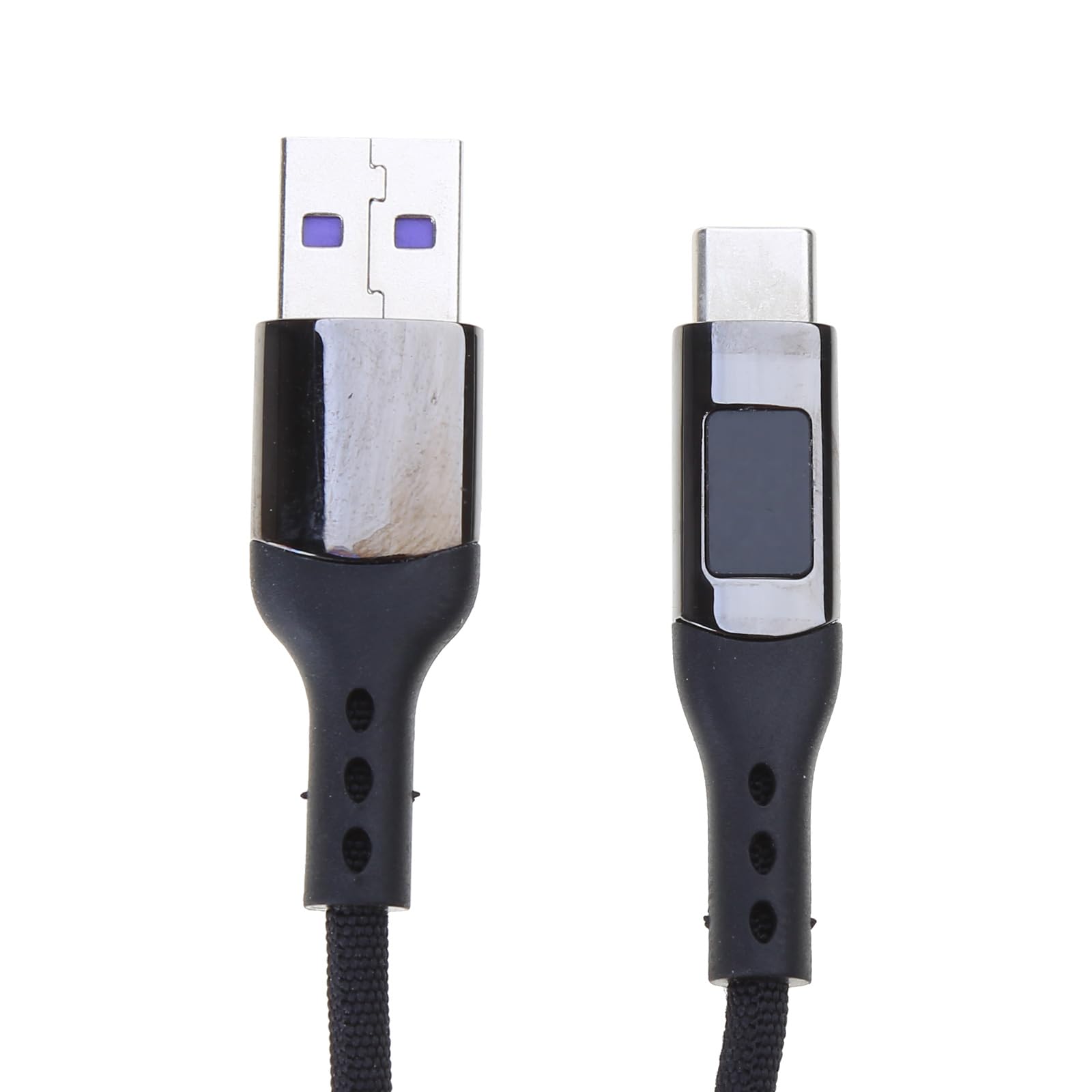 Fentency 65W 5A USB to Type C Charging Cable with LED Display Nylon Braided 480Mbps Data Sync Cord for 15 14 13 S22 S23