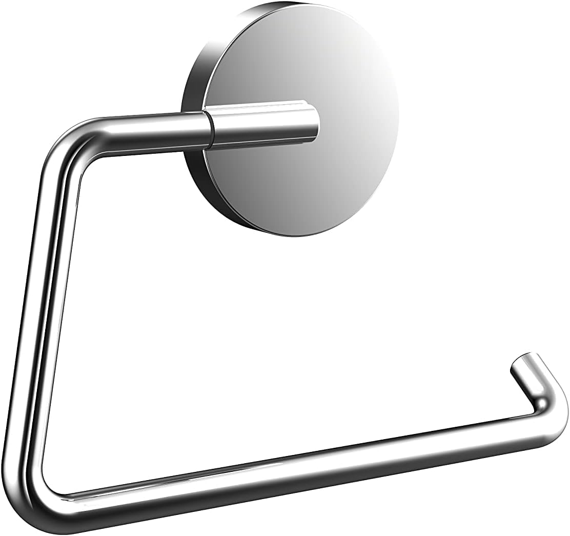 emco Round Paper Holder without Lid Elegant Toilet Paper Holder for Screwing or Gluing Metal Toilet Roll Holder Chrome