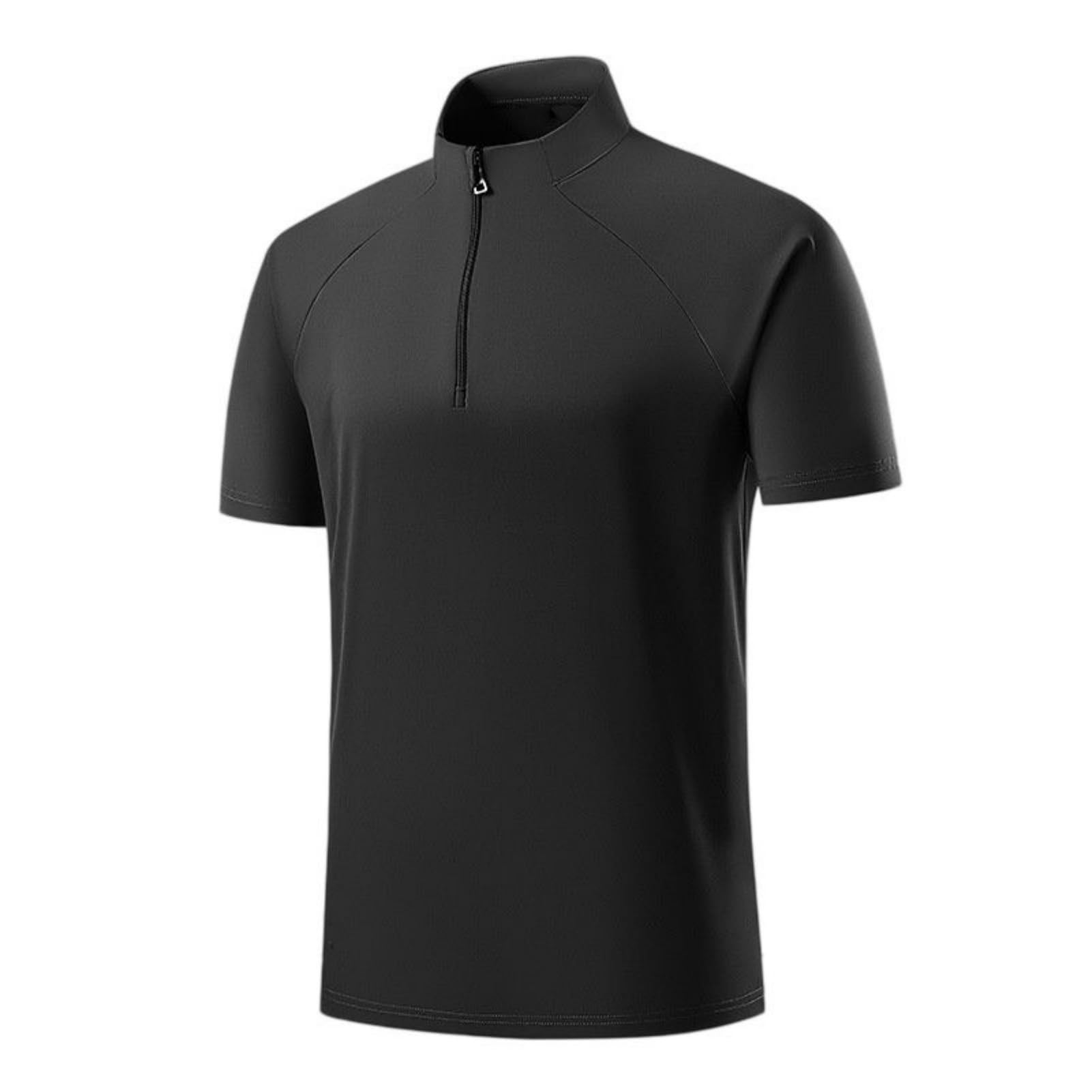 Męska koszulka z krótkim rękawem Big Tall StCollar w stylu chińskim Stretch Casual Top