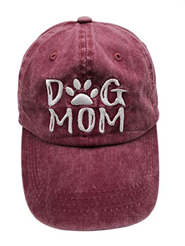 Image of OASCUVER Denim Fabric Adjustable Dog Mom Hat Fashion Distressed Baseball Cap for Women