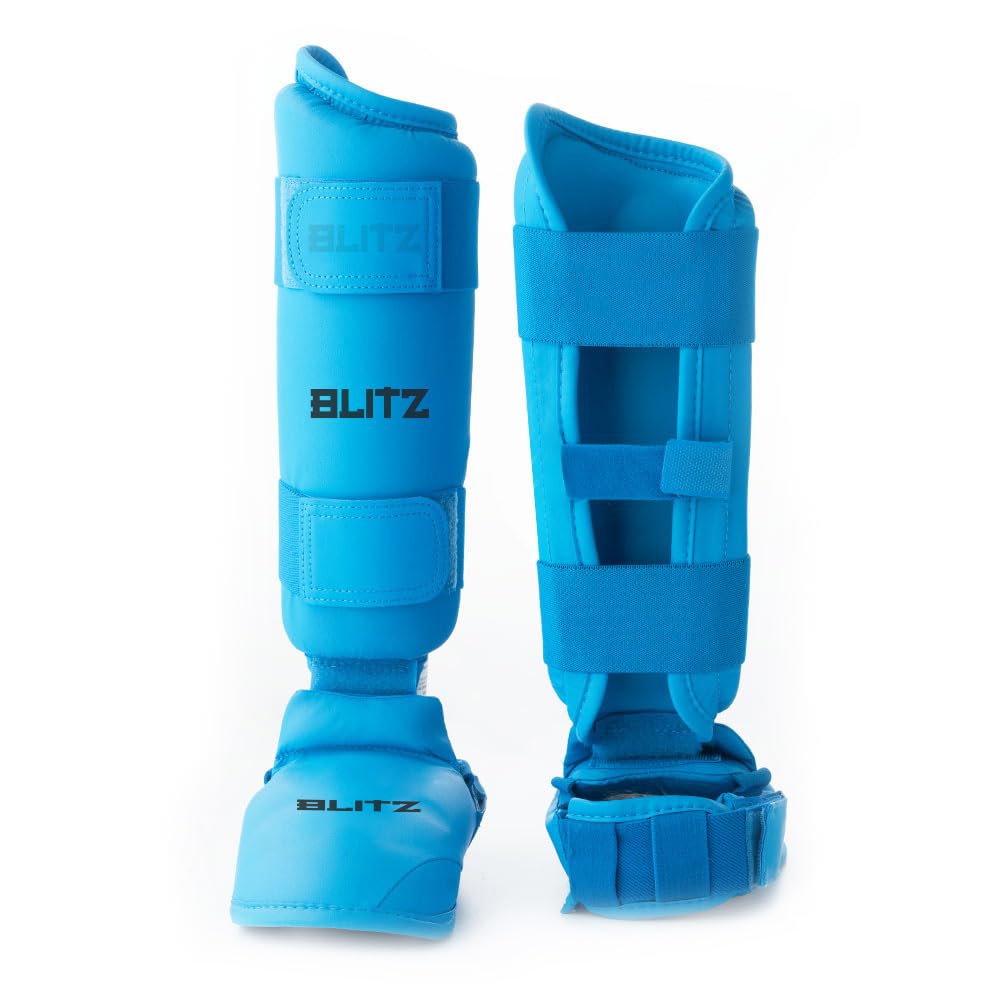 Blitz Elite Shin Guards With Removable Foot - Blue - Large — image 1
