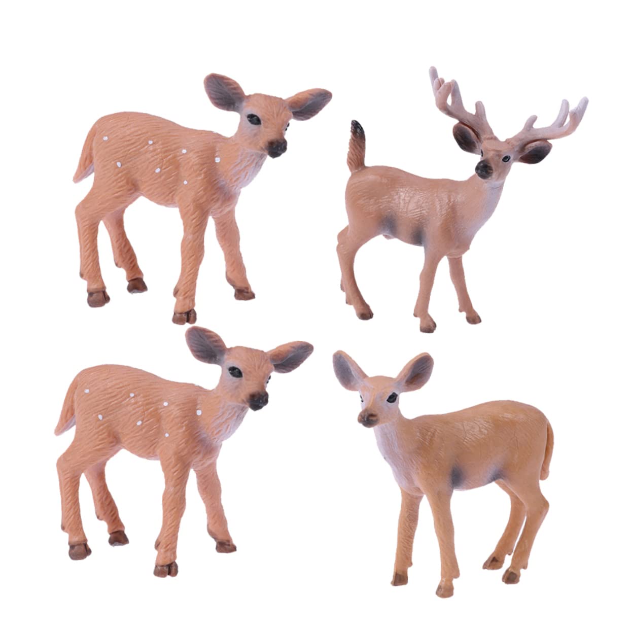 MAGICLULU Lot De 3 Figurines De Cerf De Noël en Plastique Uniques Modèle De Renne Décoration Miniature pour La Maison pour Garçons Et Filles 4 Pièces X 3