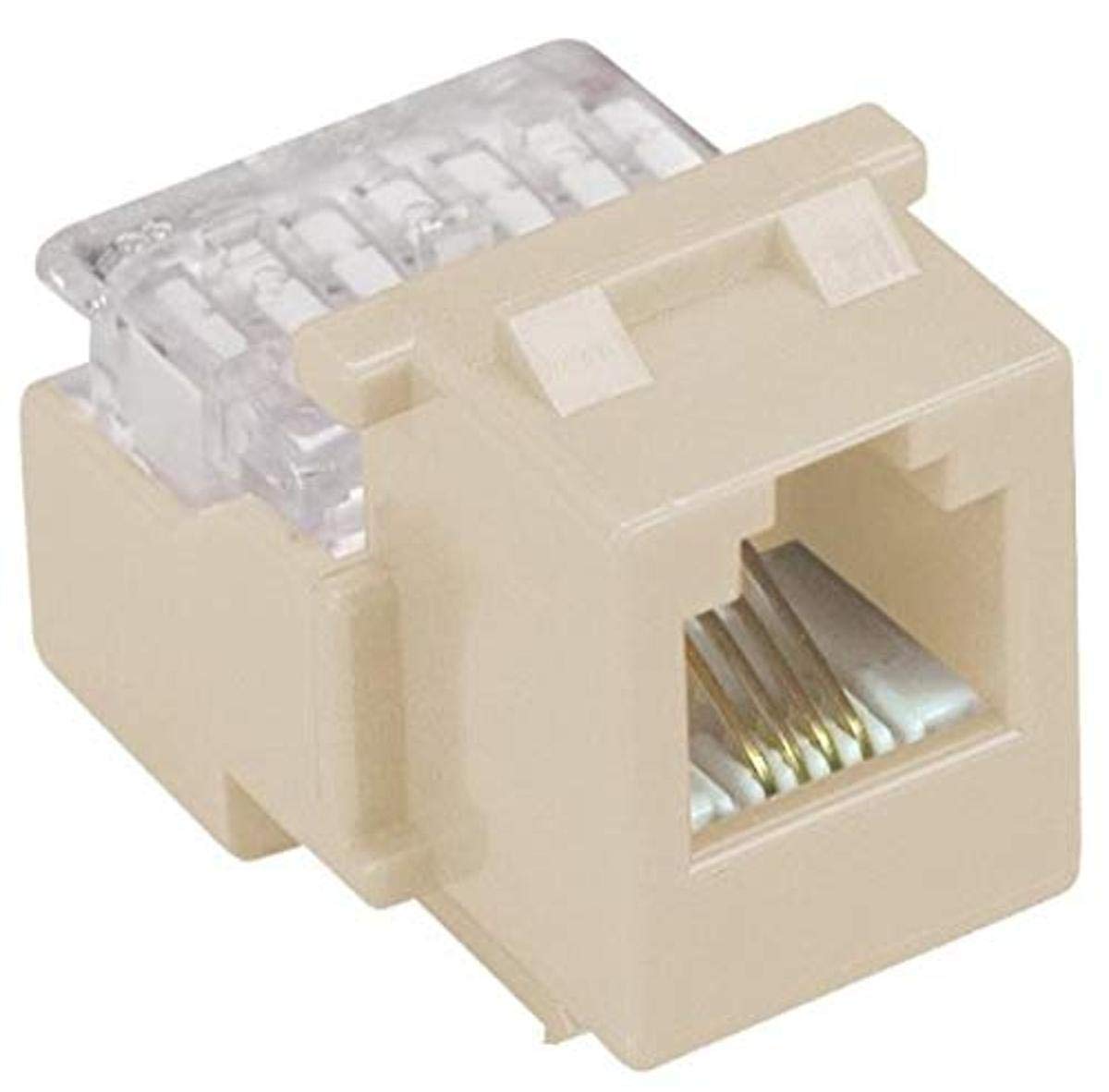 Allen Tel Products AT24-09 Category 3 Compact Jack Module, Ivory, 1 Port, EIA/TIA 568A/B Wiring, 110 Termination, 4 Conductor