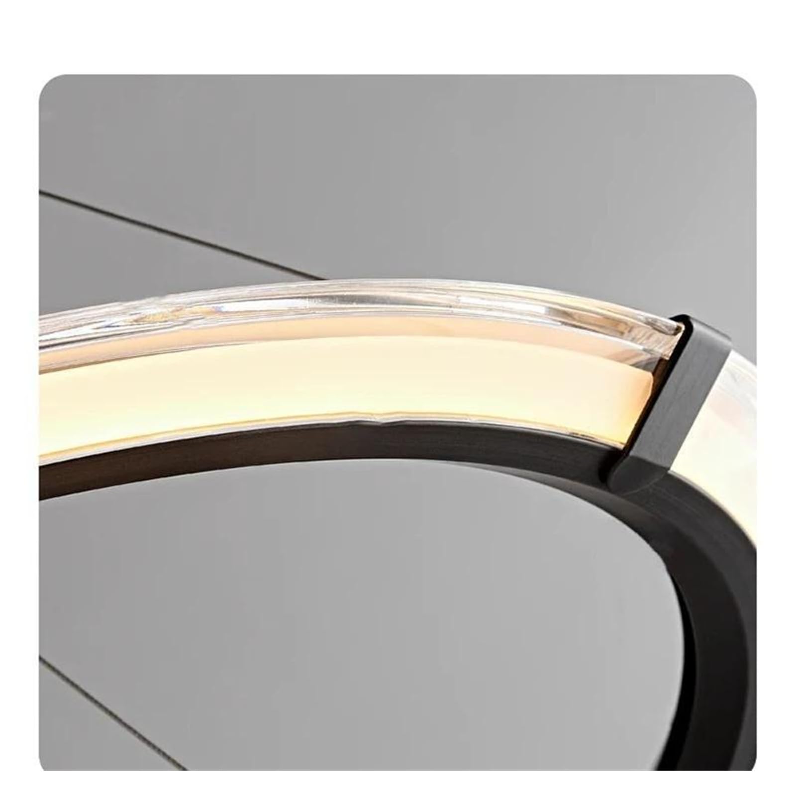 Genérico Lámpara de techo moderna círculo negro, iluminación decorativa for sala estar, comedor y dormitorio, personalizable(Changeable,CD80-60-40CM)