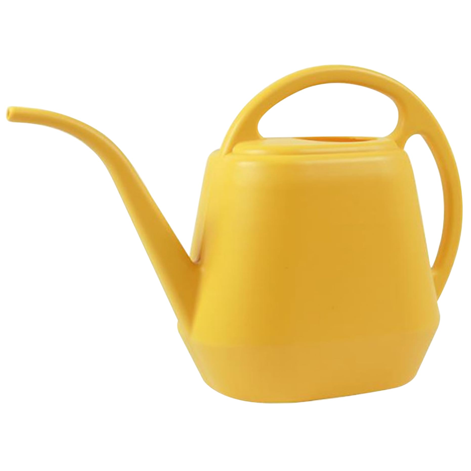 Regadera con Caño Largo de 4L con Boca Ancha de Doble manija - Regadera Antideslizante para Plantas de Interior y Exterior a Prueba de Humedad, Amarillo