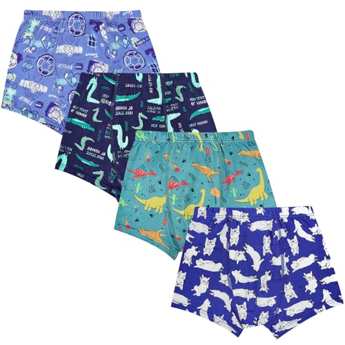 MOEMOE BABY Boys Boxer Briefs Soft and Comfortable Modal Toddler Underwear 4 Packs