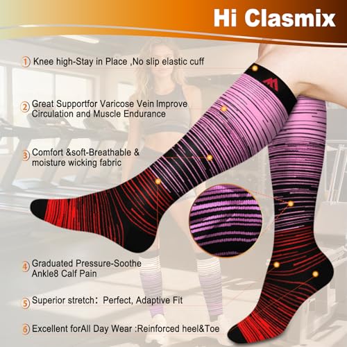 Image of Graduated Medical Compression Socks for Women&Men 20-30mmhg Knee High Sock