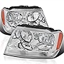 SPEC-D TUNING Clear Headlights Compatible with Jeep Grand Cherokee 1999-2004 L+R Pair Head Light Lamp Assembly