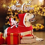 RANYPET Hund Santa Claus Reiten Weihnachtskostüm, Premium Haustier Kleidung für Kleine Große Hunde Katzen, Weihnachtsfeier Outfit L